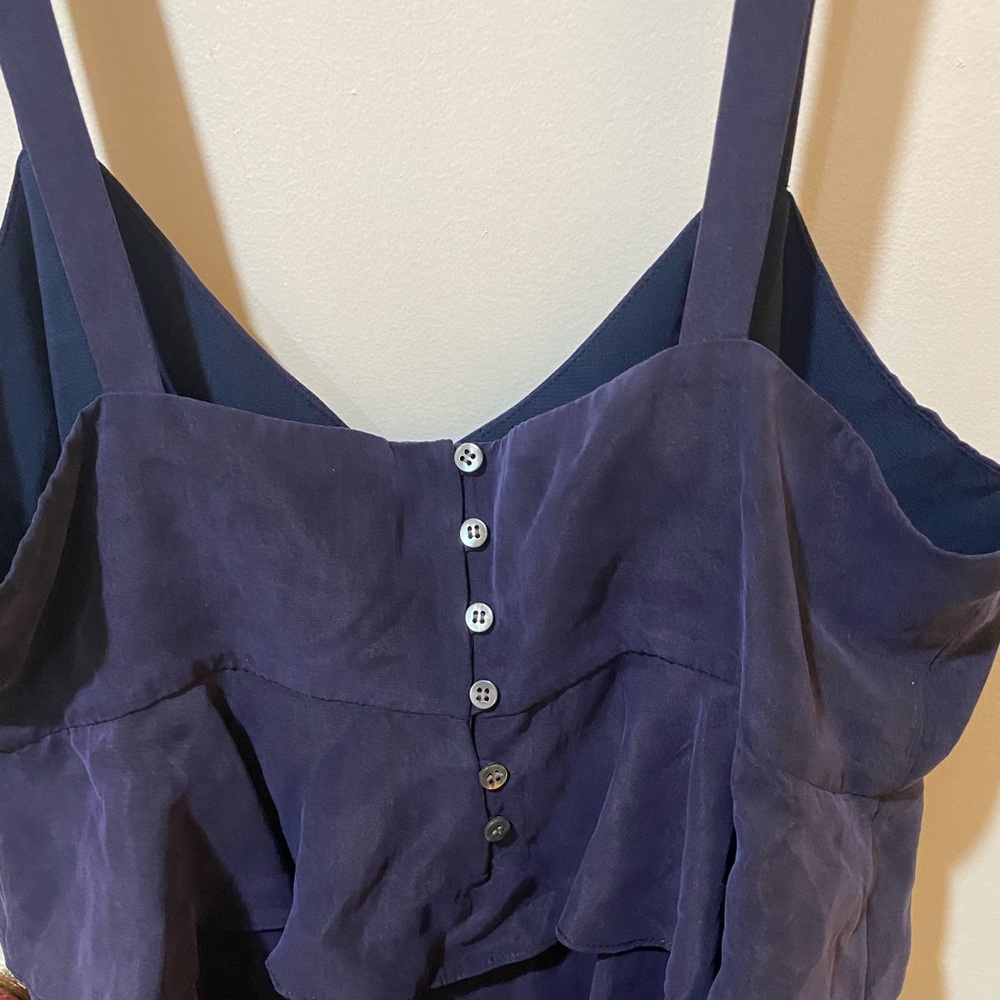 Navy Blue Ruffle Tank - Picture 3 of 4